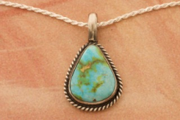 Genuine Sonoran Turquoise Sterling Silver Native American Pendant